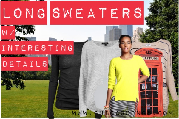 Long Sweaters with Interesting Details