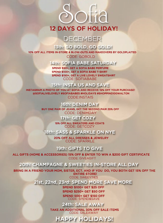 12 days of discounts