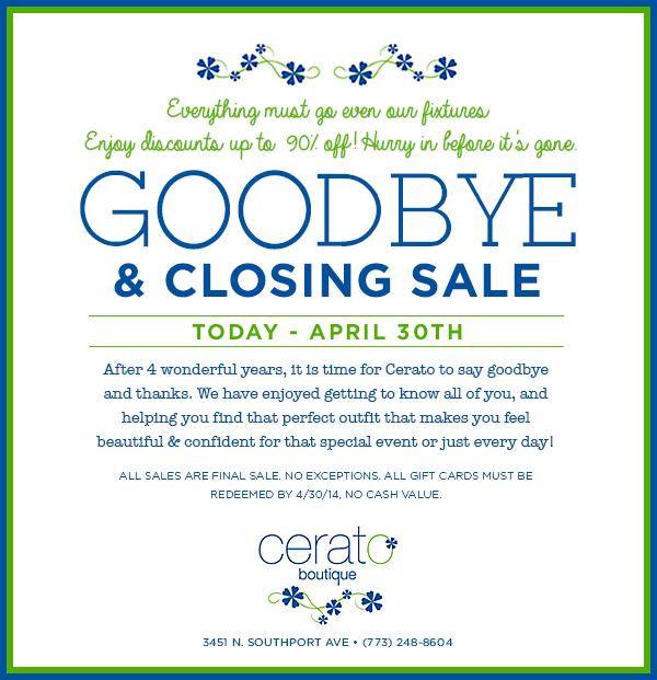 Cerato Boutique is Closing