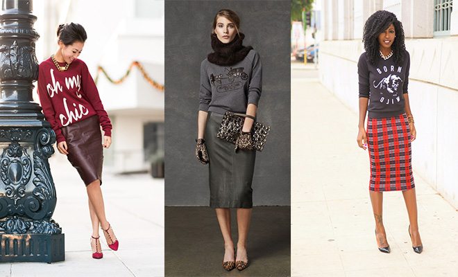 How to Wear a Sweatshirt with a Skirt