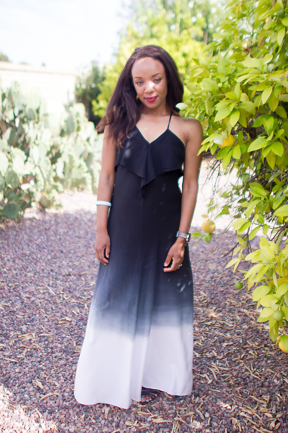 What to wear in Chicago black ombre dress